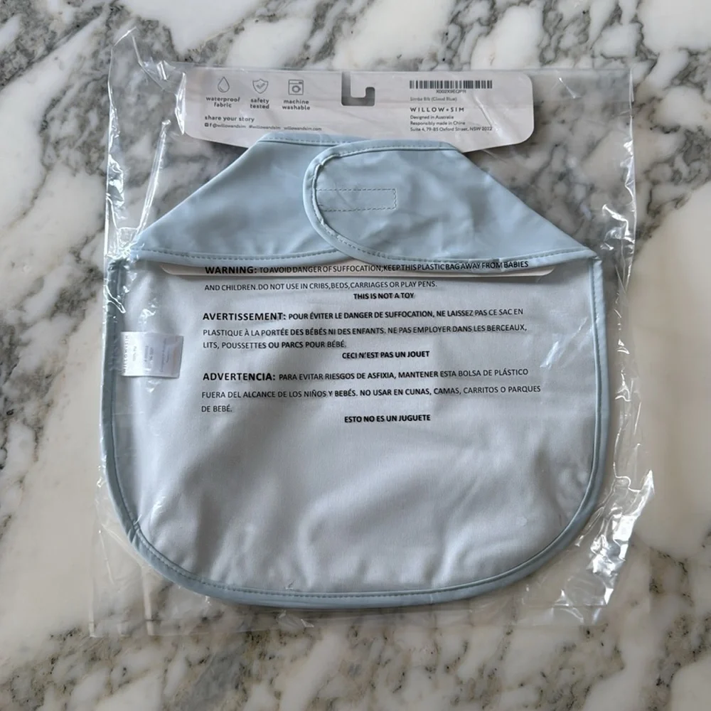 NWT Bundle of Two (2) Willow + Sim Cloud Blue Oversized Waterproof Bibs
